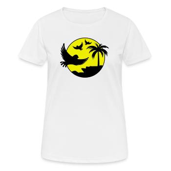 Paradise Insel Birds - Frauen T-Shirt atmungsaktiv - Weiß - Vorne - AI Model Female 172 dark (172cm)