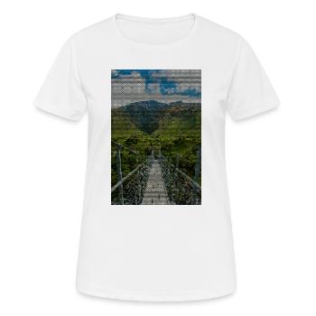 Chemin quadrillé dans le panorama du vignoble - T-shirt respirant Femme - blanc - Devant - AI Model Female 172 dark (172cm)