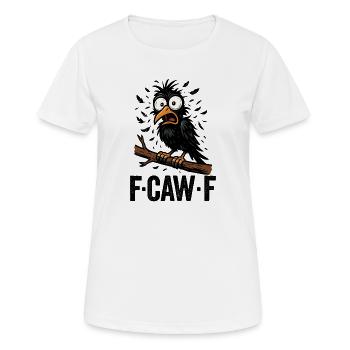 Schwarze Krähe F-CAW-F- Black Crow - Frauen T-Shirt atmungsaktiv - Weiß - Vorne - AI Model Female 172 dark (172cm)