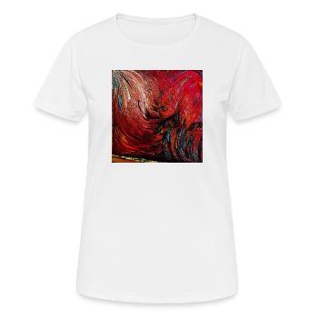 Feuerwirbel Leinwanddruck - Frauen T-Shirt atmungsaktiv - Weiß - Vorne - AI Model Female 172 dark (172cm)