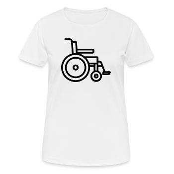 Rollstuhl - Frauen T-Shirt atmungsaktiv - Weiß - Vorne - AI Model Female 172 dark (172cm)