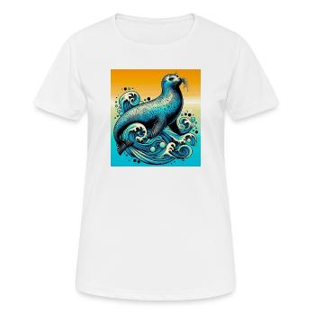 Siegel - Frauen T-Shirt atmungsaktiv - Weiß - Vorne - AI Model Female 172 dark (172cm)