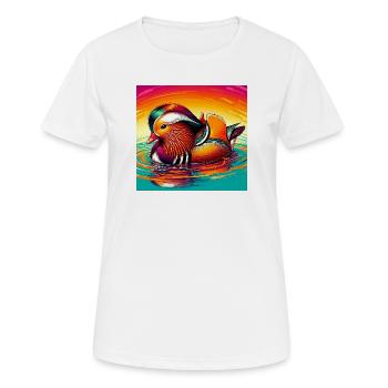 Canard mandarin - T-shirt respirant Femme - blanc - Devant - AI Model Female 172 dark (172cm)