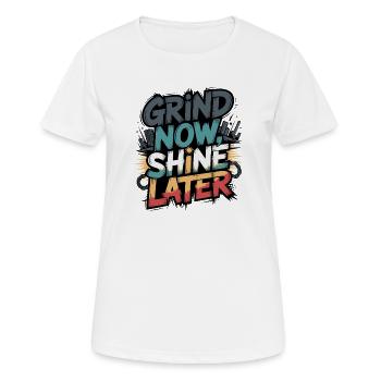 Broyer maintenant briller plus tard - T-shirt respirant Femme - blanc - Devant - AI Model Female 172 dark (172cm)