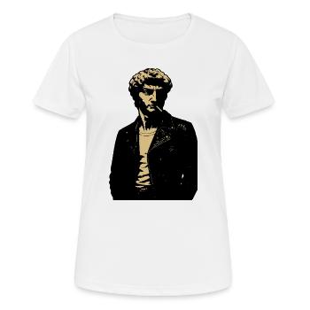 David Michelangelo Noir Rebell Portrait aus Leder - Frauen T-Shirt atmungsaktiv - Weiß - Vorne - AI Model Female 172 dark (172cm)