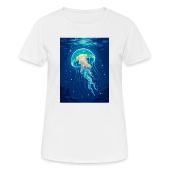 Méduse bioluminescente Une lumière flottante - T-shirt respirant Femme - blanc - Devant - AI Model Female 172 dark (172cm)