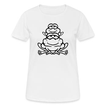 Frosch Kind Familie Papa Mama Huckepack Vatertag - Frauen T-Shirt atmungsaktiv - Weiß - Vorne - AI Model Female 172 dark (172cm)