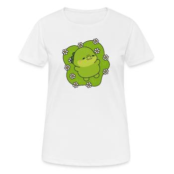 Petite Créature Verte Floral - T-shirt respirant Femme - blanc - Devant - AI Model Female 172 dark (172cm)