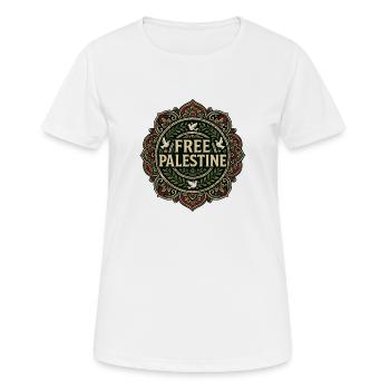 Free Palestine Mandala Symbol - T-shirt respirant Femme - blanc - Devant - AI Model Female 172 dark (172cm)