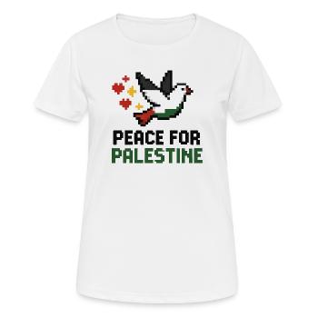colombe de la paix aux couleurs de la Palestine - T-shirt respirant Femme - blanc - Devant - AI Model Female 172 dark (172cm)