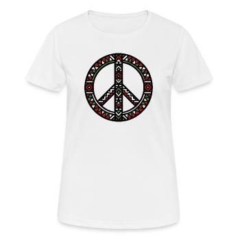 Paix en Palestine Géométrique Tribal Vert Rouge - T-shirt respirant Femme - blanc - Devant - AI Model Female 172 dark (172cm)