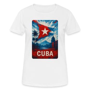 Kuba – Stolz der Karibik - Frauen T-Shirt atmungsaktiv - Weiß - Vorne - AI Model Female 172 dark (172cm)