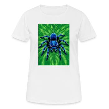 Gooty Sapphire Tarantula Brilliant blue spider - Women's Breathable T-Shirt - white - Front - AI Model Female 172 dark (172cm)
