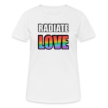 Arc-en-ciel d’amour rayonnant - T-shirt respirant Femme - blanc - Devant - AI Model Female 172 dark (172cm)
