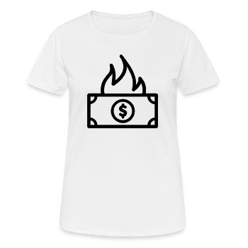 Burning Money - Women's Breathable T-Shirt - white - Front - AI Model Female 172 dark (172cm)
