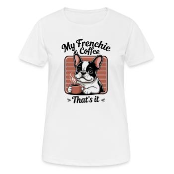 Frenchie Französische Bulldogge Cartoon - Frauen T-Shirt atmungsaktiv - Weiß - Vorne - AI Model Female 172 dark (172cm)