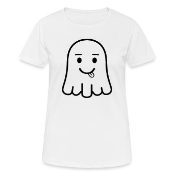 Geist Comic - Frauen T-Shirt atmungsaktiv - Weiß - Vorne - AI Model Female 172 dark (172cm)