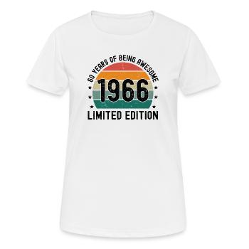 60 Years Of Being Awesome 1966 Limited Edition - Frauen T-Shirt atmungsaktiv - Weiß - Vorne - AI Model Female 172 dark (172cm)