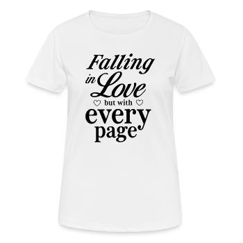 Falling in Love but with Every Page - Women's Breathable T-Shirt - white - Front - AI Model Female 172 dark (172cm)