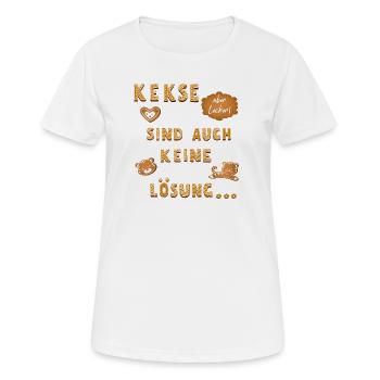 Les cookies ne sont pas non plus une solution - T-shirt respirant Femme - blanc - Devant - AI Model Female 172 dark (172cm)