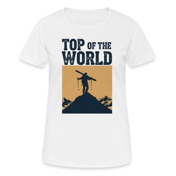 Skitourengehen Top of the World Silhouette - Frauen T-Shirt atmungsaktiv - Weiß - Vorne - AI Model Female 172 dark (172cm)