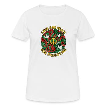 Amour et Paix pour la Palestine - T-shirt respirant Femme - blanc - Devant - AI Model Female 172 dark (172cm)