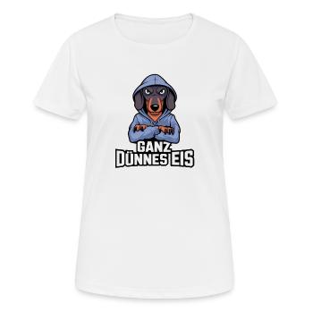 teckel de glace très mince disant chien drôle cool - T-shirt respirant Femme - blanc - Devant - AI Model Female 172 dark (172cm)