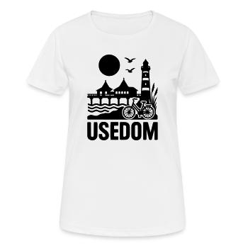 Usedom Insel - Frauen T-Shirt atmungsaktiv - Weiß - Vorne - AI Model Female 172 dark (172cm)