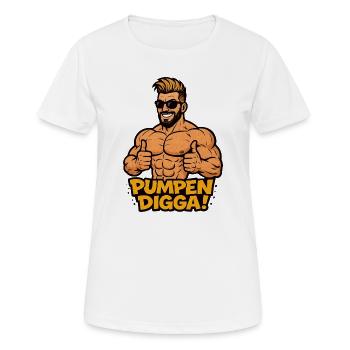 POMPES DIGGA Cartoon Bodybuilder - T-shirt respirant Femme - blanc - Devant - AI Model Female 172 dark (172cm)