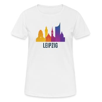 Pente de la ligne d’horizon de Leipzig - T-shirt respirant Femme - blanc - Devant - AI Model Female 172 dark (172cm)