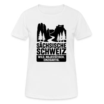 Suisse saxonne - T-shirt respirant Femme - blanc - Devant - AI Model Female 172 dark (172cm)