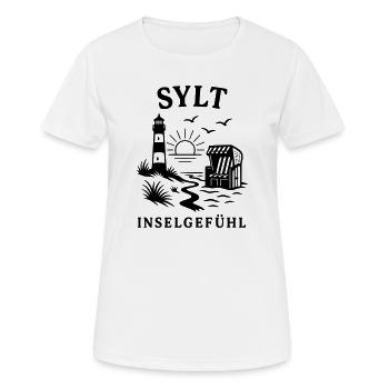 Sensation de l’île de Sylt - T-shirt respirant Femme - blanc - Devant - AI Model Female 172 dark (172cm)