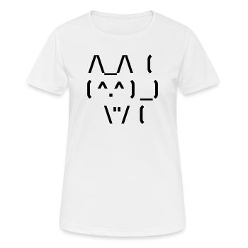 Süße Katze ASCII - Frauen T-Shirt atmungsaktiv - Weiß - Vorne - AI Model Female 172 dark (172cm)