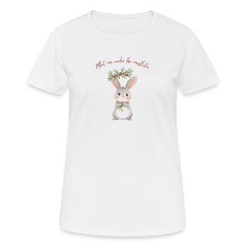 Hase unter Mistelzweig Christmas Design - Frauen T-Shirt atmungsaktiv - Weiß - Vorne - AI Model Female 172 dark (172cm)