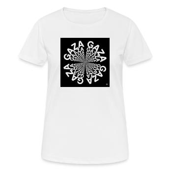 Hypnotische typografische Spirale - Frauen T-Shirt atmungsaktiv - Weiß - Vorne - AI Model Female 172 dark (172cm)