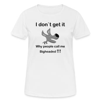Museau de chien de dessin animé gris - T-shirt respirant Femme - blanc - Devant - AI Model Female 172 dark (172cm)