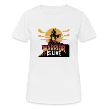 Guerrier sur la falaise coucher de soleil - T-shirt respirant Femme - blanc - Devant - AI Model Female 172 dark (172cm)
