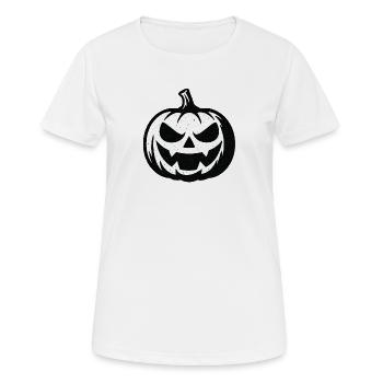 Grimmiger Halloween Kürbis - Frauen T-Shirt atmungsaktiv - Weiß - Vorne - AI Model Female 172 dark (172cm)