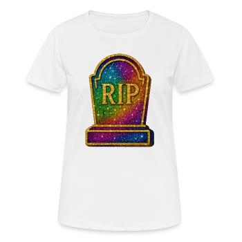 Galactic RIP Pierres tombales paillettes - T-shirt respirant Femme - blanc - Devant - AI Model Female 172 dark (172cm)