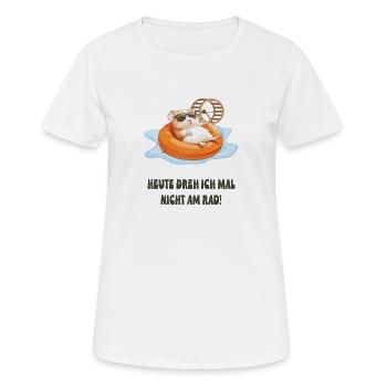 Hamster Entspannt im Pool - Frauen T-Shirt atmungsaktiv - Weiß - Vorne - AI Model Female 172 dark (172cm)