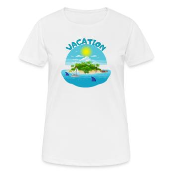 Conception de plage idyllique d’île tropicale - T-shirt respirant Femme - blanc - Devant - AI Model Female 172 dark (172cm)