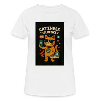 Cat influencer with sunglasses - Women's Breathable T-Shirt - white - Front - AI Model Female 172 dark (172cm)