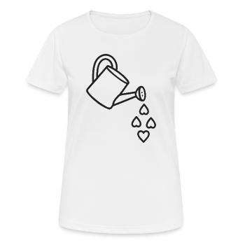 Jardin d'Amour arrosé - T-shirt respirant Femme - blanc - Devant - AI Model Female 172 dark (172cm)