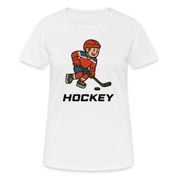Hockey jeune professionnel dans l’utilisation de la rondelle - T-shirt respirant Femme - blanc - Devant - AI Model Female 172 dark (172cm)