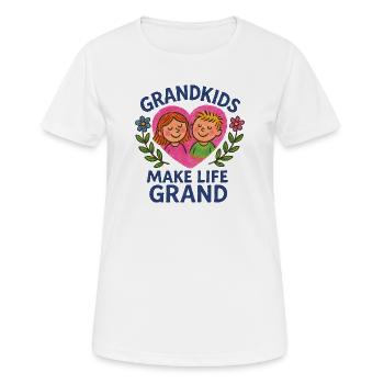 Les petits-enfants rendent la vie grandiose - T-shirt respirant Femme - blanc - Devant - AI Model Female 172 dark (172cm)