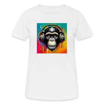 Schimpansen-Affe - Frauen T-Shirt atmungsaktiv - Weiß - Vorne - AI Model Female 172 dark (172cm)
