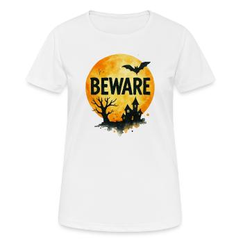 Spooky Haunted House for Halloween - Women's Breathable T-Shirt - white - Front - AI Model Female 172 dark (172cm)