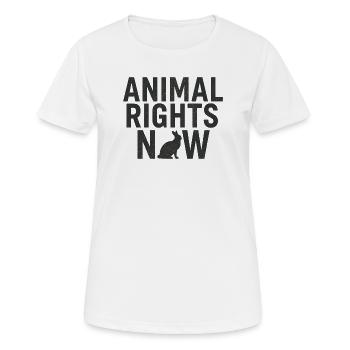 Animal Rights Now Déclaration Typographie - T-shirt respirant Femme - blanc - Devant - AI Model Female 172 dark (172cm)