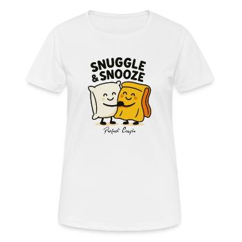 Snuggle & Snooze Sleepy Pillow Friends - Frauen T-Shirt atmungsaktiv - Weiß - Vorne - AI Model Female 172 dark (172cm)
