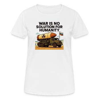 War is not a solution - Women's Breathable T-Shirt - white - Front - AI Model Female 172 dark (172cm)